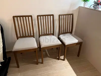 IKEA wood chair, Chair, brown/Orrsta light grey