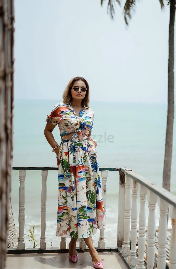 Zara Bloggers Favourite Skirt  Shirt Co-ord Set in Tropical Print63265604024961111