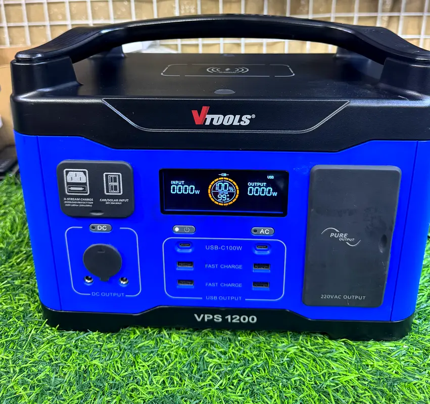 VTOOLS Portable Power Station 1200W 400W Solar Generator Charge in 72 Min Wireless Charging 2 USB-10