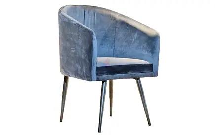 Elegant Velvet Accent Chair in Blue for home