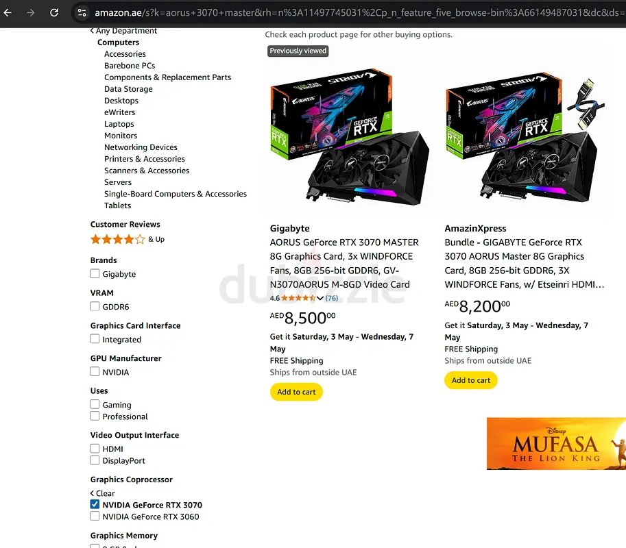High end RTX 3070 - Aorus Master63262935402881116