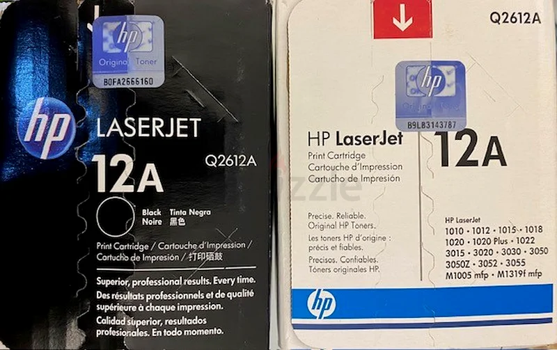 أصلي مختوم - قطعتان - خرطوشة حبر أصلية HP 12A سوداء لطابعة ليزر جيت63260760003970114