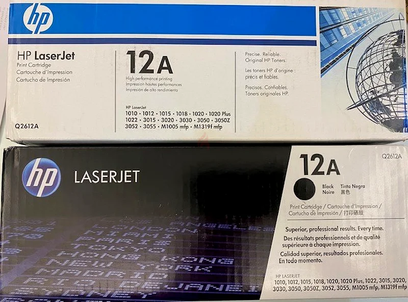 أصلي مختوم - قطعتان - خرطوشة حبر أصلية HP 12A سوداء لطابعة ليزر جيت632607600039701111