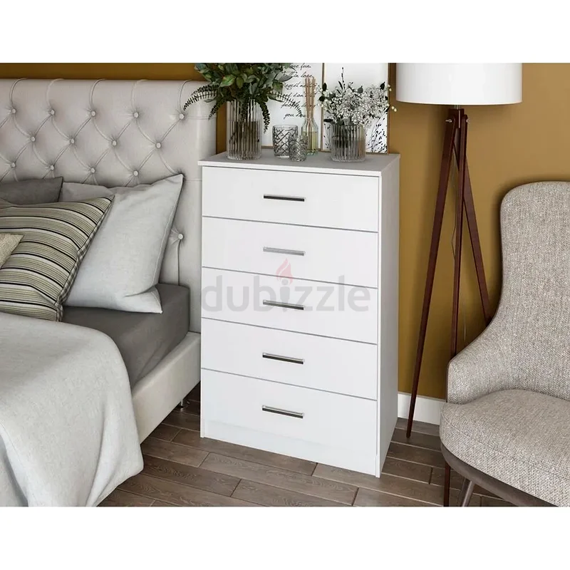 Modern 5-Drawer White Chest – Sleek Storage Dresser for Bedroom or Living Room63220831126273111