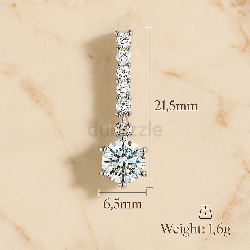 Elegant Moissanite lab grown diamonds – 925 Silver + 1ct Center Stone – Brand New63230180429954111
