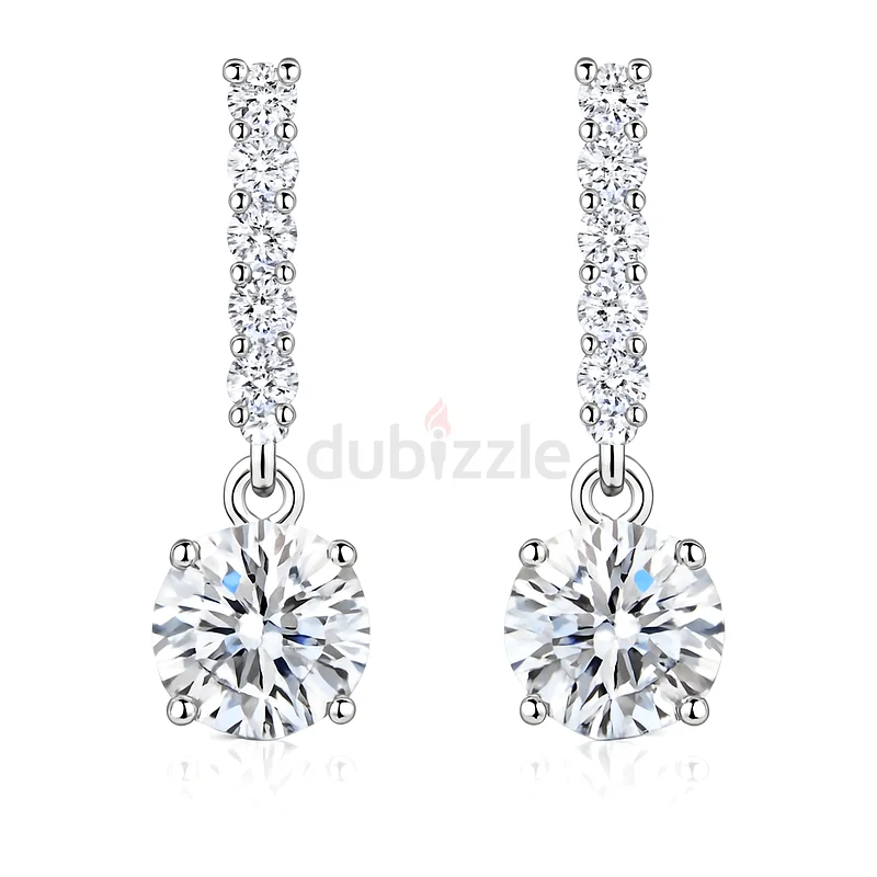 Elegant Moissanite lab grown diamonds – 925 Silver + 1ct Center Stone – Brand New632301804299541123