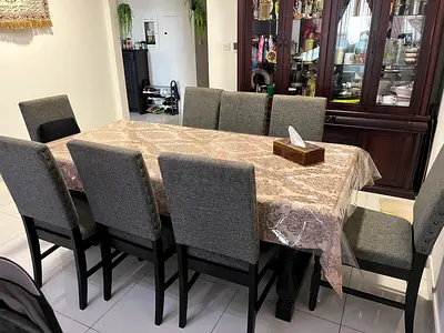 Elegant Dining Table Set with 8 Chairs