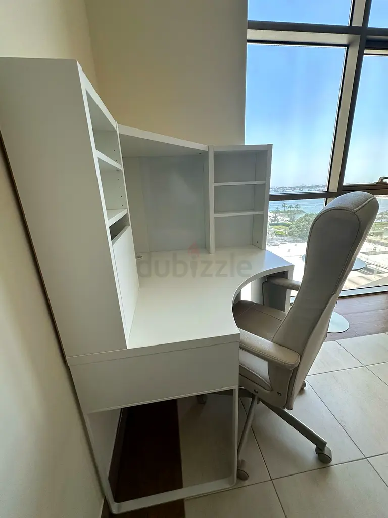 Stylish White Study Desk with Chair - Perfect for Home Office!