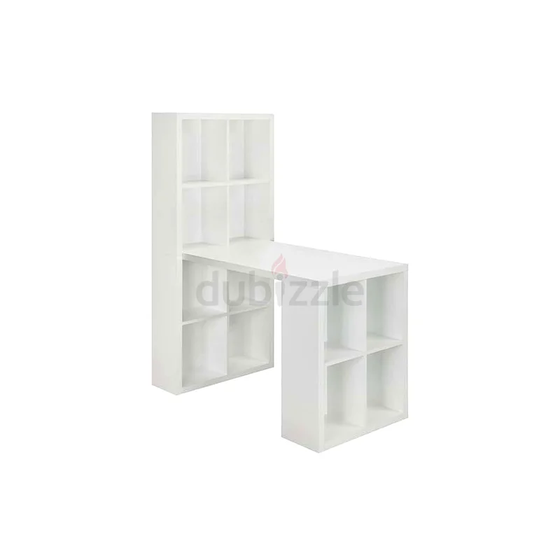 مكتب مكتبي عصري أبيض مخصص مع رفوف مدمجة63219342592770111