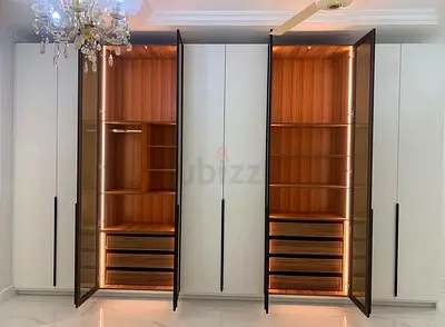 Stylish Dual Wardrobe with LED Lighting for Perfect Organization