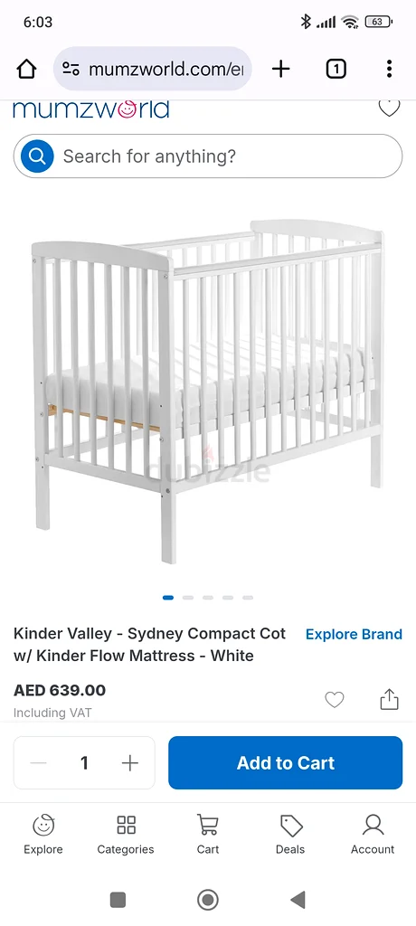 Kinder Sydney compat white cot63204266706050111