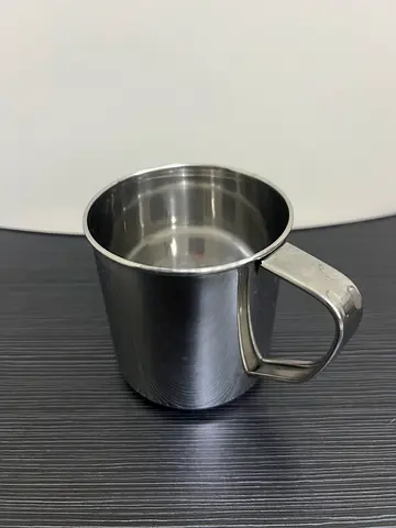Stainless Steel Plain Cup – Ergonomic Design with Mirror Finish Body Silver