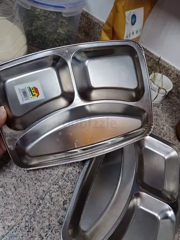 Stainless Steel 4-Compartment Food Tray - Perfect for Meal Prep!