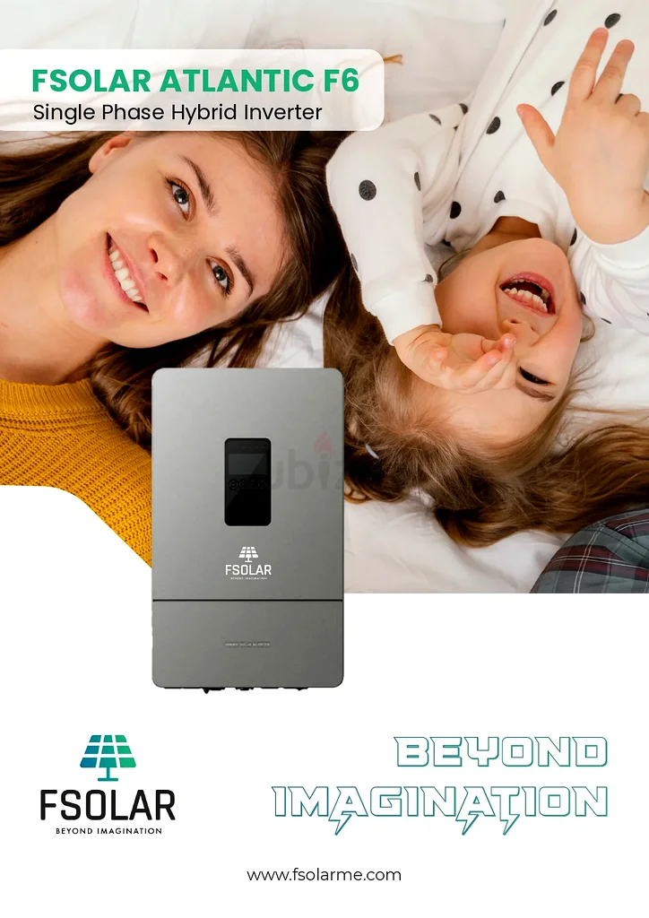 إنفرتر شمسي هجين F6 من FSolar أطلسي 6000 فولت أمبير 48 فولت مع وحدة تحكم شحن شمسي بنظام MPPT 80 أمبير مدمجة63258141454723111