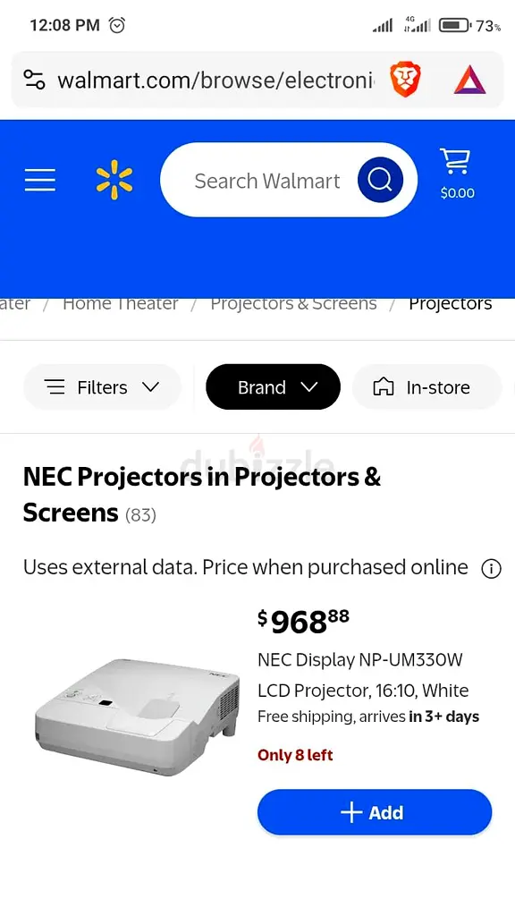 Projector Projector Nec um330 modle with hdmi and wireless nfc screen device