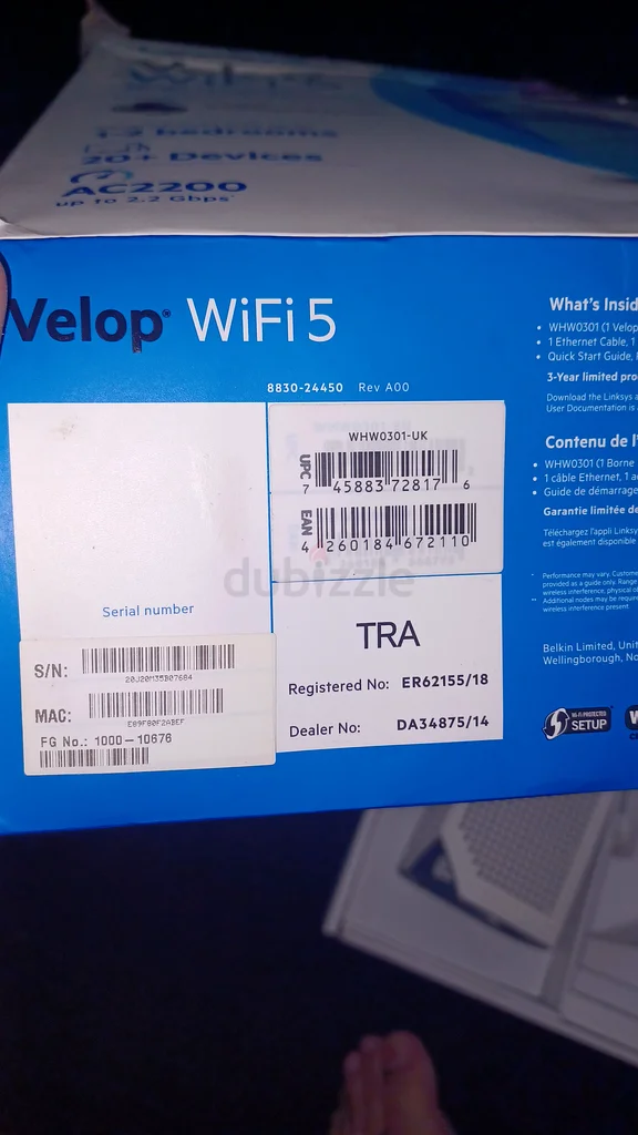 Linksys Velop WiFi 5، طراز WHW031، حزمة واحدة، أبيض63167114106626111