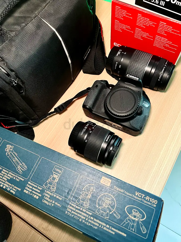 Canon EOS 650D DSLR Kit – Touchscreen Flip Screen | Dual Lenses + Tripod + Bag