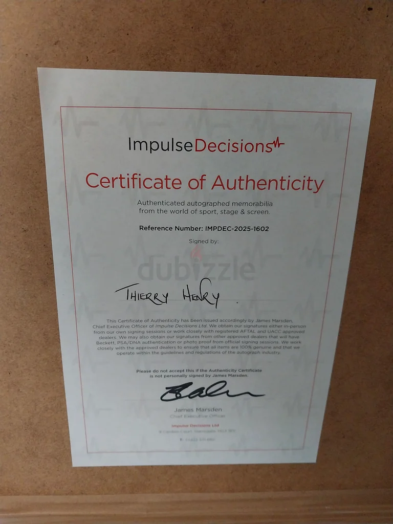 Framed Signed Thierry Henry Arsenal Jersey – Certificate of Authenticity Included63191602478594111