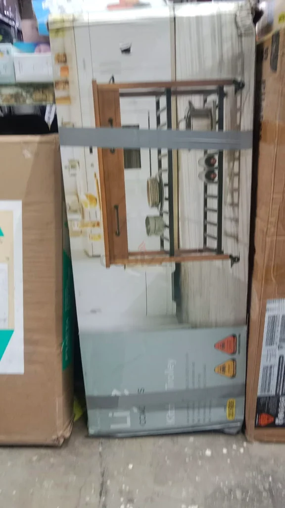 عربة مطبخ معدنية وخشبية مع أدراج ورفوف، عربة أداة63178907182979112