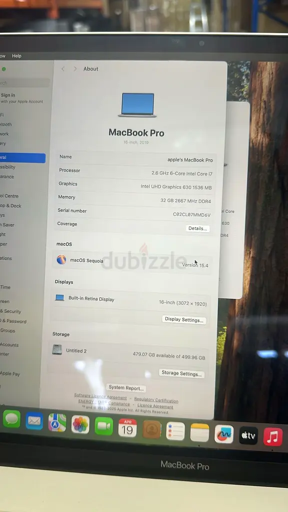 Laptop Mac Book Pro 201963256604179969111
