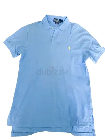 Classic RALPH LAUREN Polo Shirt in Light Blue – Custom Fit – Size M – Original