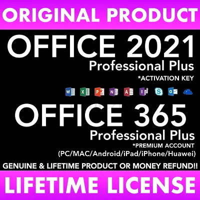 Unlock Your Productivity: Microsoft Office 2021  365 Lifetime License!