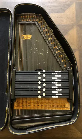Vintage 1970s Autoharp by Oscar Schmidt- 36 Strings 12 Chord Zither- Functional Gift Decor