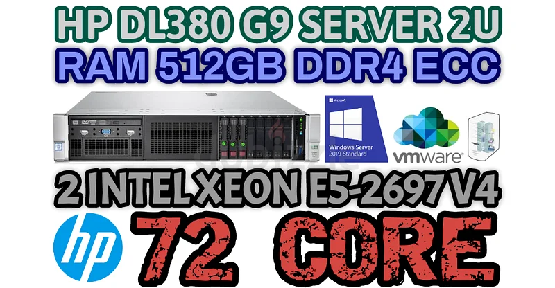 512 جيجابايت رام DDR4 خادم HP DL380 G9 72 نواة 2 إنتل زيون E5-2697 V4 محرك الحالة الصلبة 5 تيرابايت63266083016705114