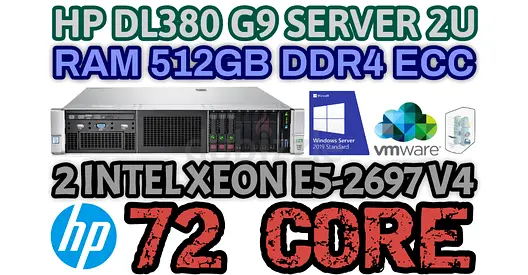 512GB RAM DDR4 HP DL380 G9 SERVER 72 CORE 2 INTEL XEON E5-2697 V4 SOLID STATE DRIVE 5TB
