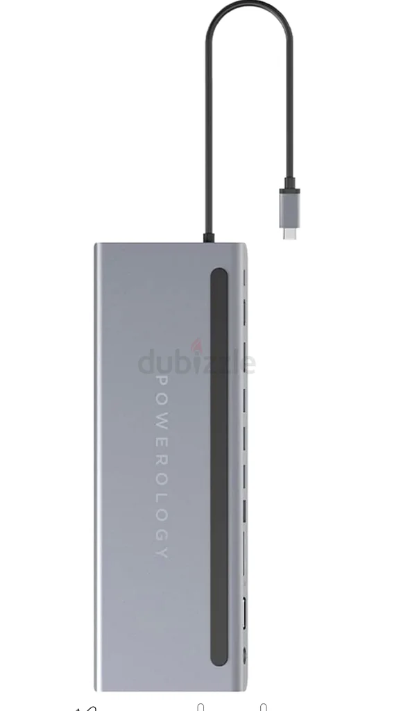 Powerology 11 in 1 Multi-Display USB-C Hub  Laptop Stand 100W - Gray63256064035330112