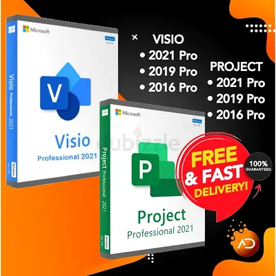 Microsoft Visio  Project 2021 Pro Software!