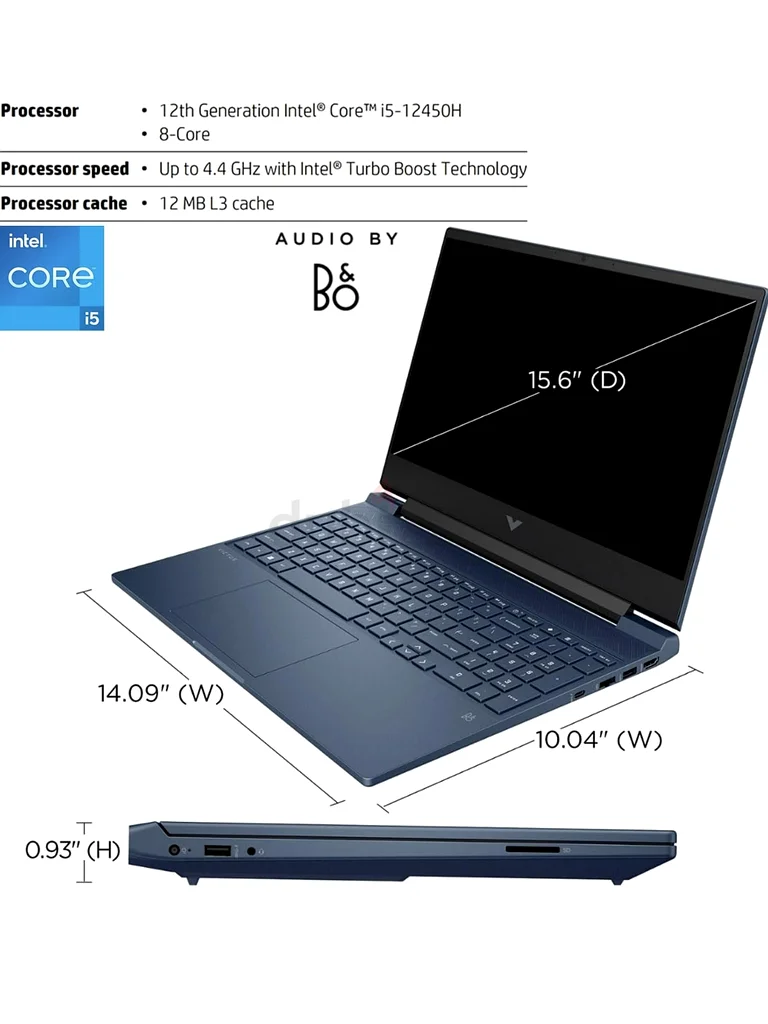 لابتوب ألعاب HP فيكتس 15.6 بوصة مع معالج i563257122027265111