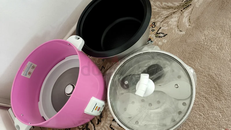 طباخ أرز كهربائي وردي نابض بالحياة مع سلة تبخير63255004330753112