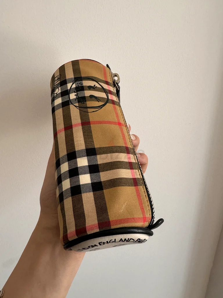 Authentic BURBERRY  Vintage Check travel pouch pen pencil pouch63224833520514111