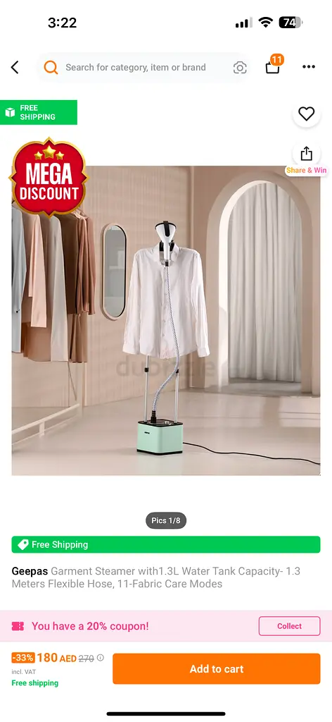 Geepas garment steamer
