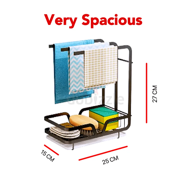 KITCHEN TOWEL AND SPONGE HOLDER, KITCHEN SINK CADDY, SINK ORGANISER, SOAP HOLDER63220830861315112
