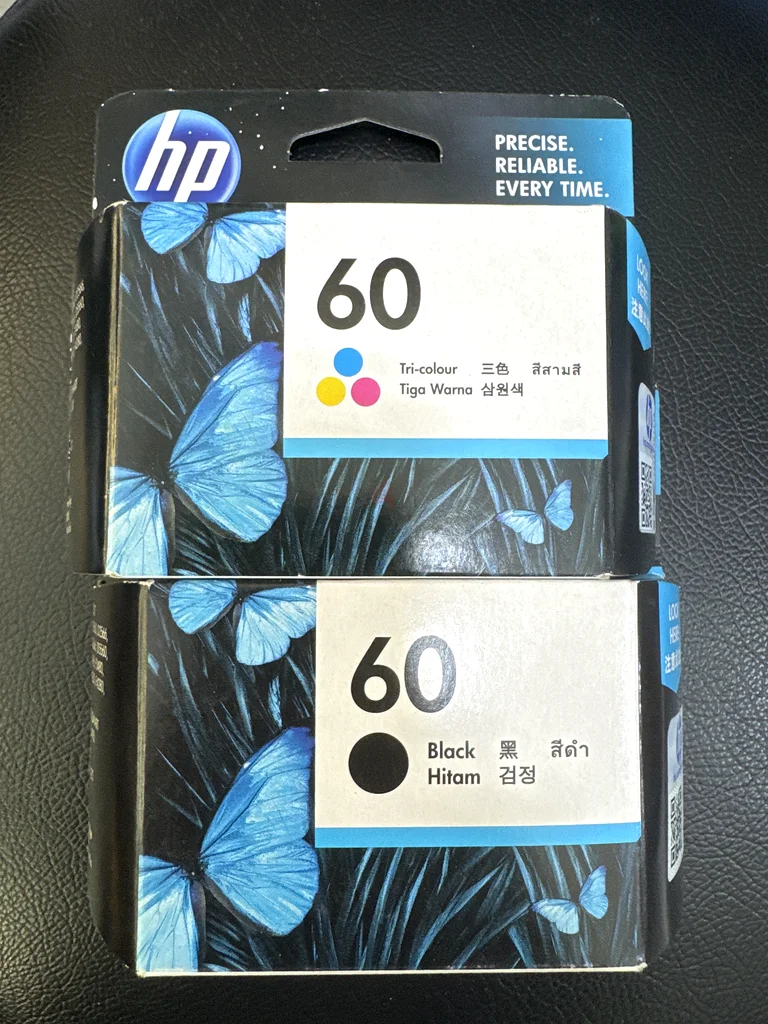 Hp cartridge 60 black and color632602239223061128