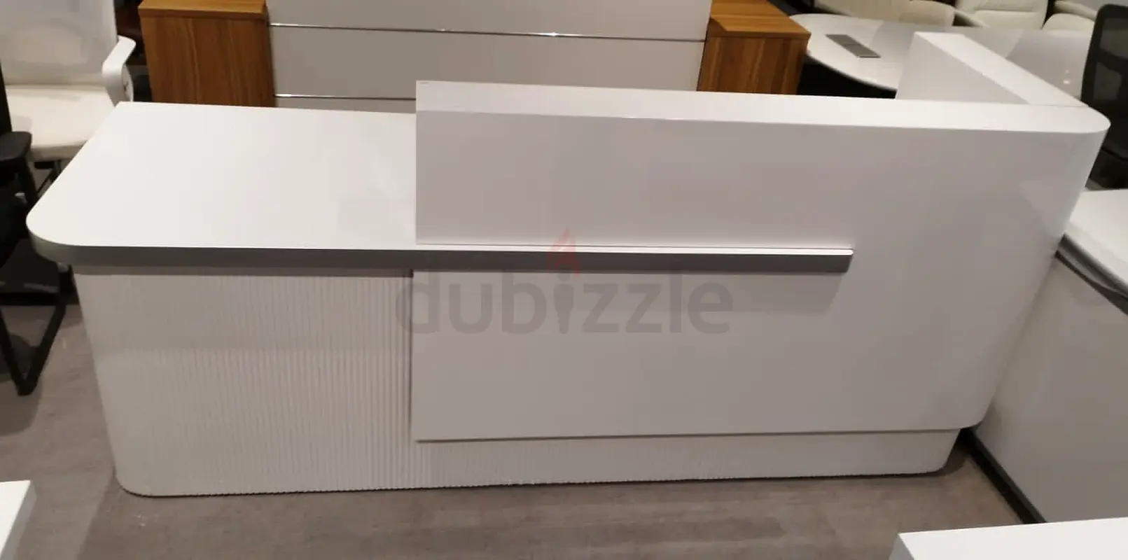 Reception table glossy white 240cm