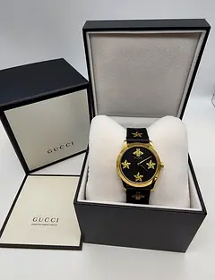 Gucci YA1264055 Black Leather Star Bees Wrist Watch for Women | dubizzle