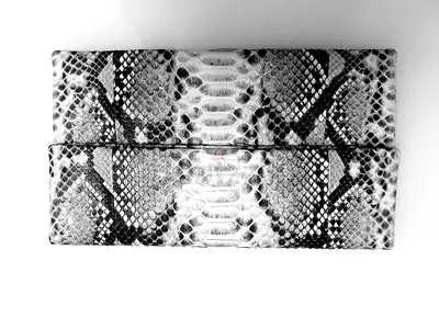 Real python leather clutch bag