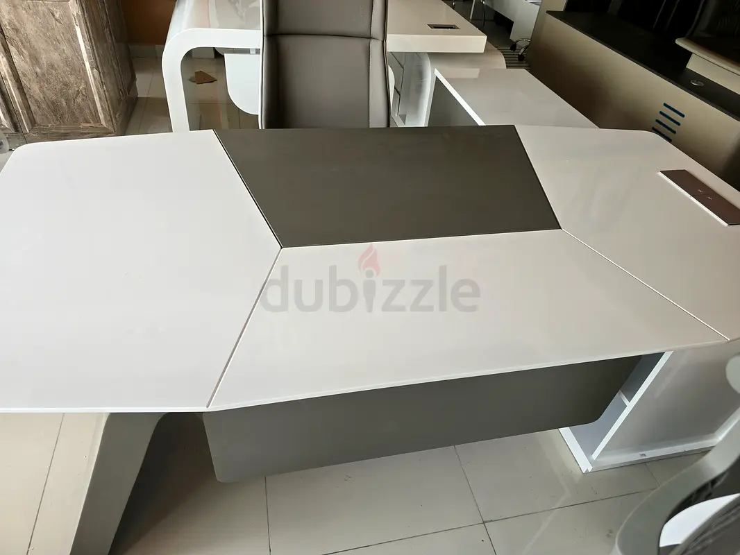 Executive L shape modern table glossy white63257110015489112