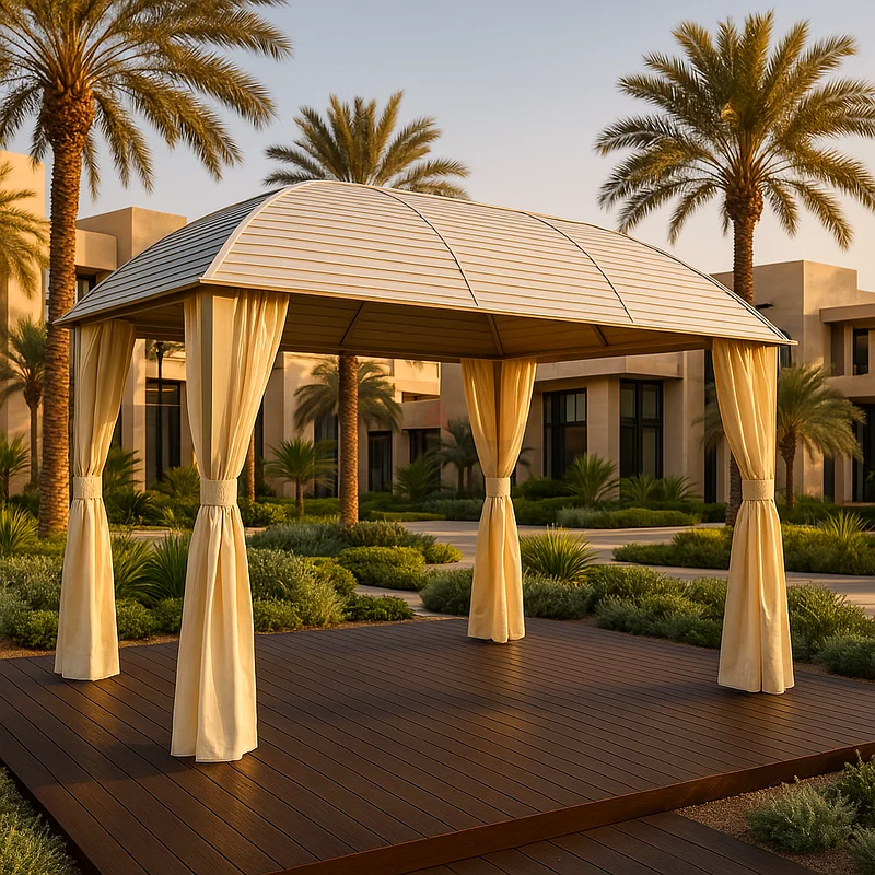 3x4m Rectangular Roof Aluminum Gazebo White63220323956611111