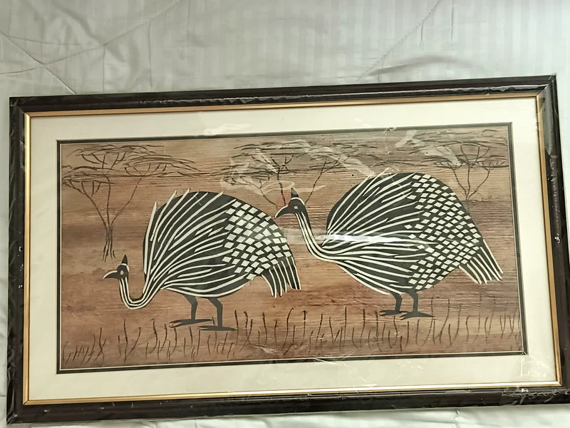 Stunning Handcrafted Guinea Fowl wall hanging frame63223356589571111
