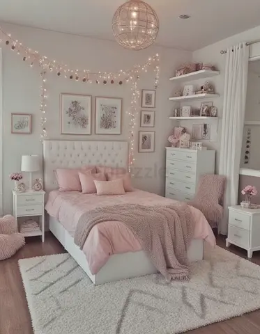 Chic Pink Bedroom Set: Elegant Bed!