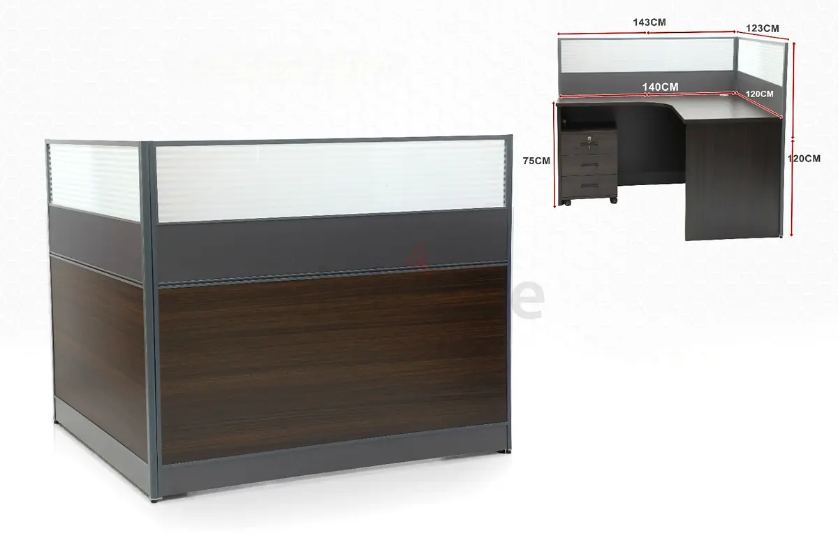 Staff workstation corner shape