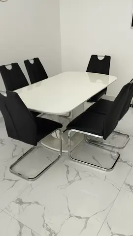Dining set with tempered glass top for 6 pax. Like New. barely used