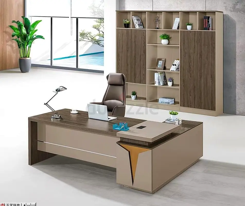 Executive L shape table khaki63258135520259113