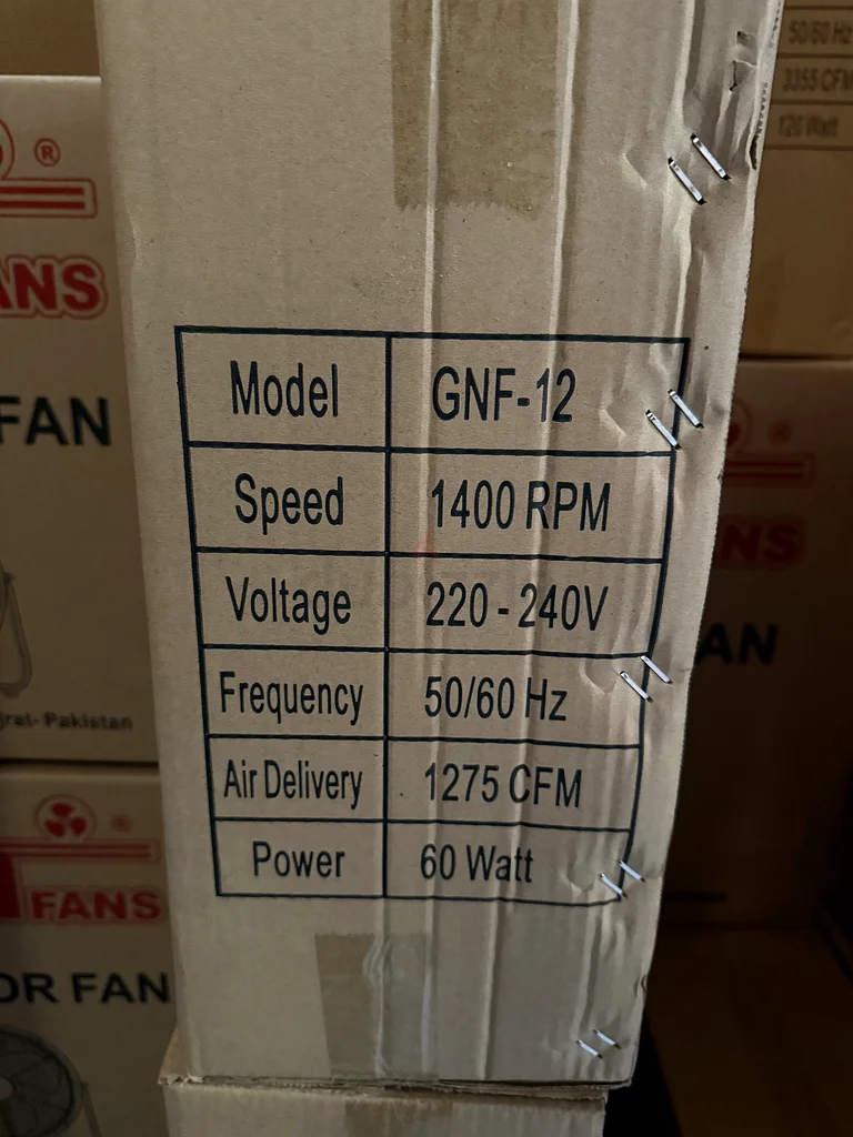 مروحة أرضية GN - متوفرة بمقاسات 12، 16، 18 و20 بوصة63219823312387114