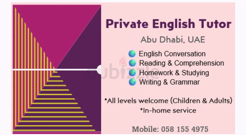 Native English Tutor ( @ your Home) - Abu Dhabi62863829179394114