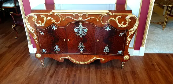 Door chest cabinet finishing with veneer